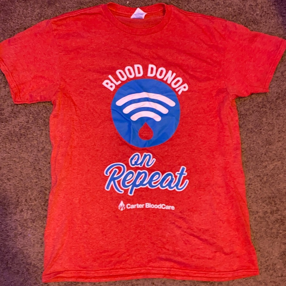 Red blood donor shirt